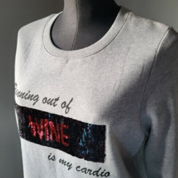 Alison Sheri - Organic Cotton Reversible Sequins Sweatshirt Small - Picture 6 of 13